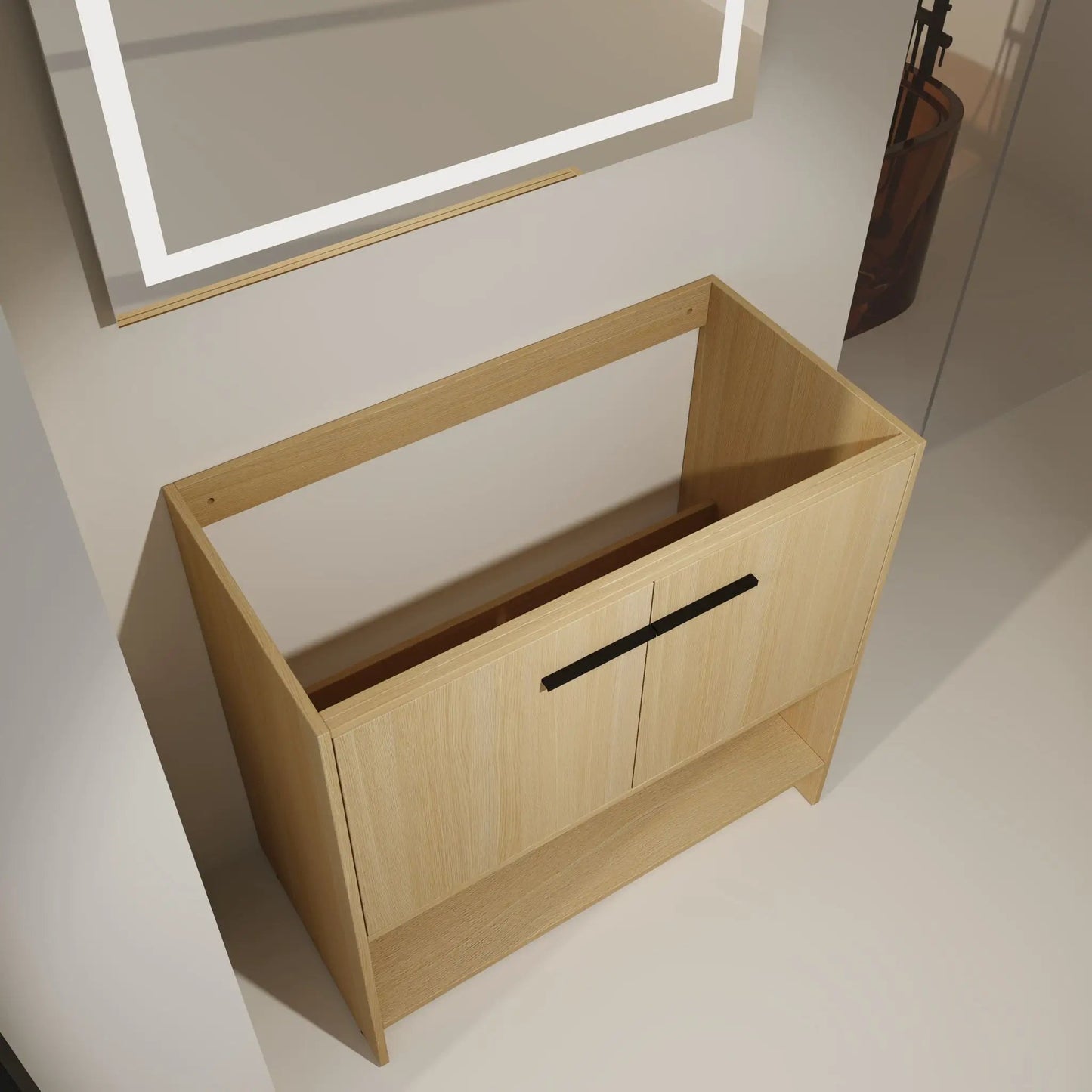 Sleek Freestanding Bathroom Vanity with Two Doors