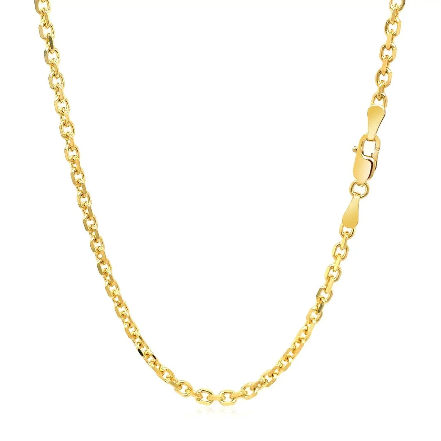 2.6mm 14k Yellow Gold Diamond-Cut Cable Link Necklace with Lobster Clasp on Tampa Home & Garden Store