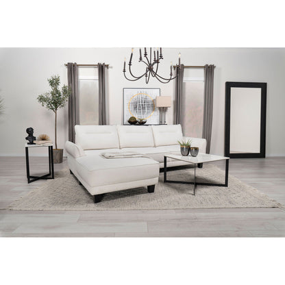 Granholm upholstered curved arm white sectional sofa by HouseOfZazla modern living room on Tampa Home & Garden Store