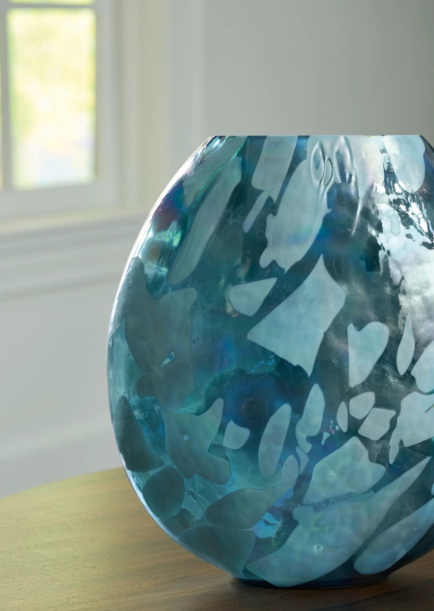 Cartshaw Vase in Iridescent Teal, 7 Inches