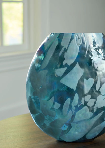 Cartshaw Vase in Iridescent Teal, 7 Inches