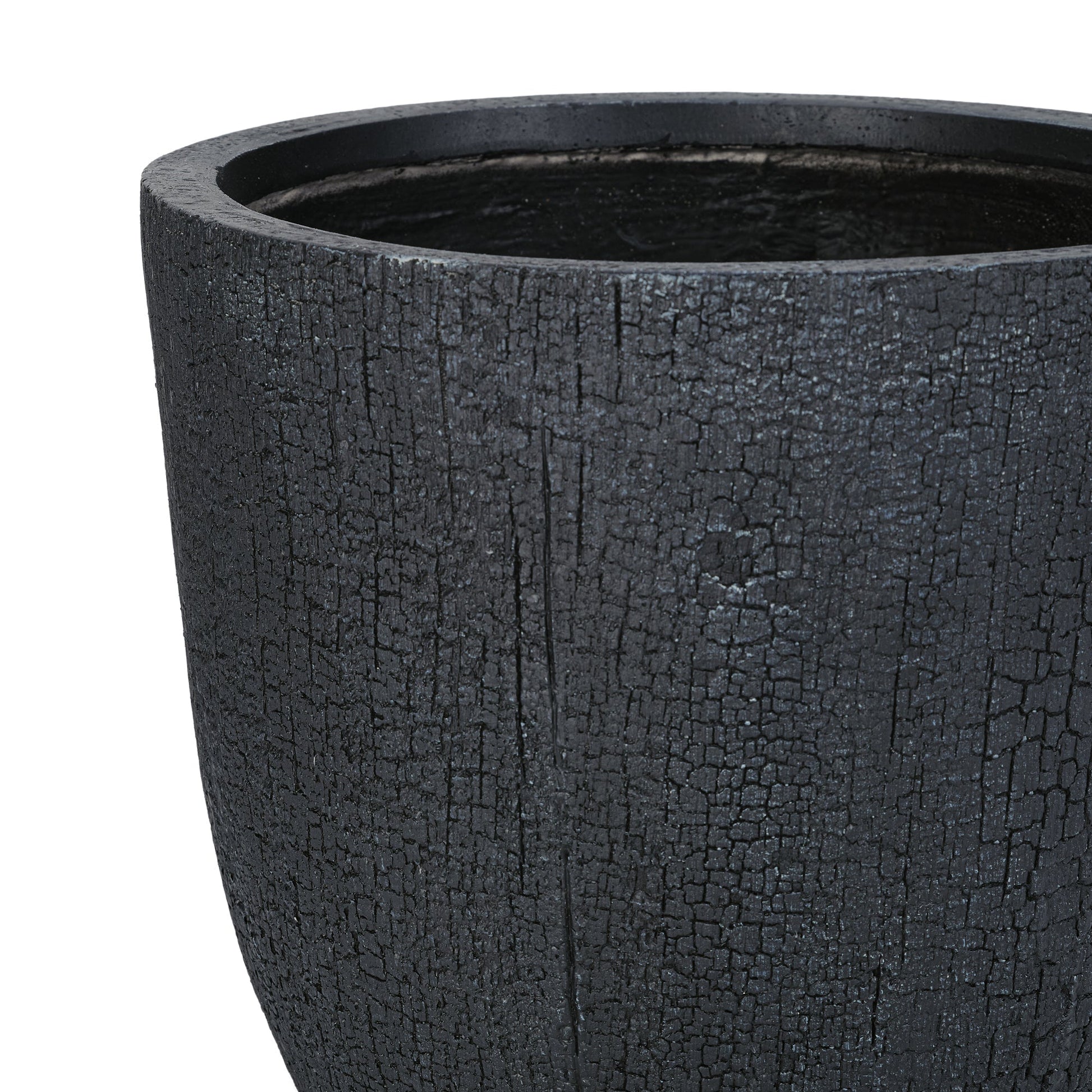Planter set of 3: U_STYLE Lightweight MGO Planters in black textured finish on Tampa Home & Garden Store