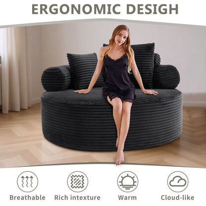 Round Sofa Bed and Pillows for the Living Room