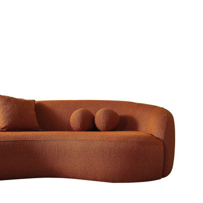 Drake Japandi Style Curvy Boucle Sofa brown textured boucle by Unique Piece Furniture stationary on Tampa Home & Garden Store