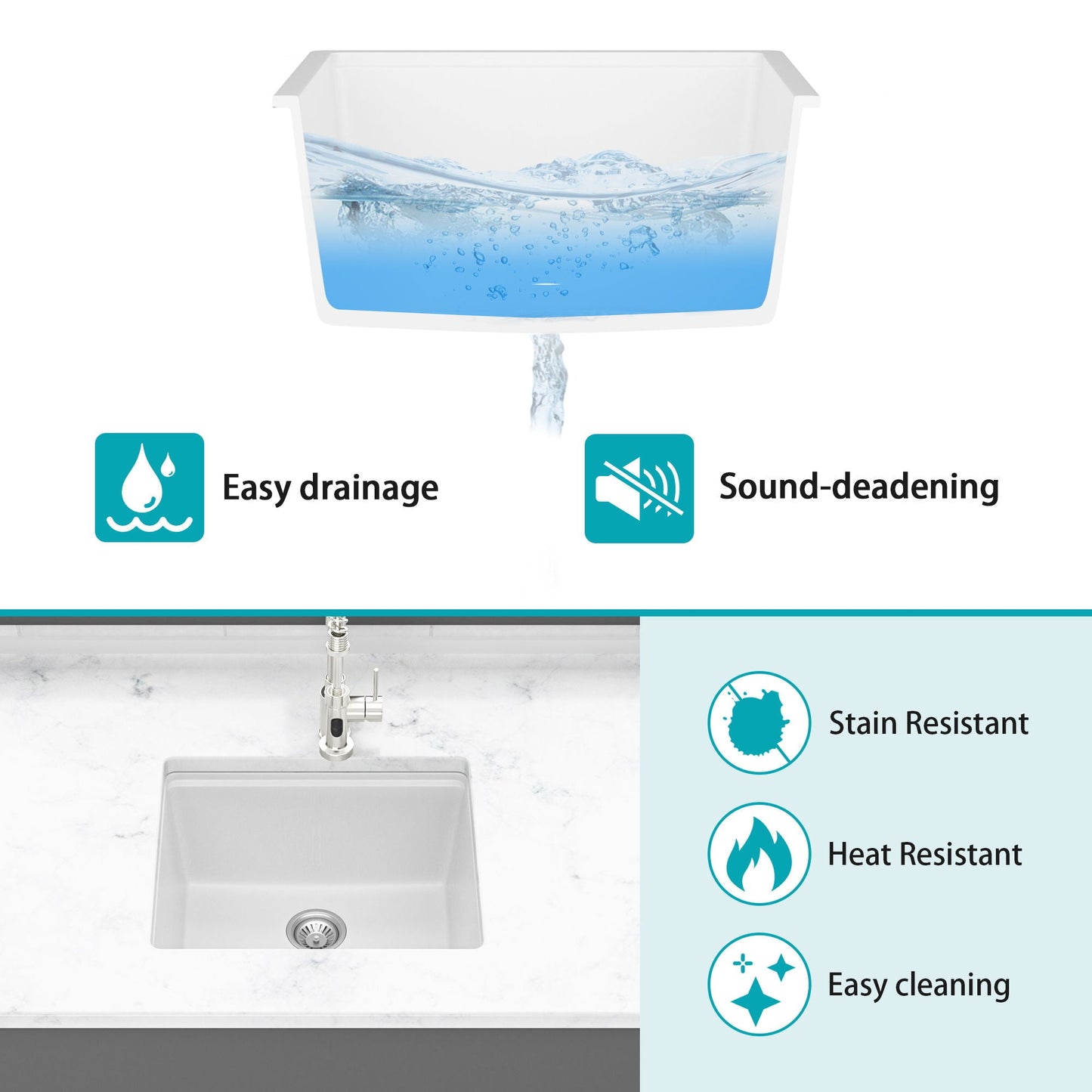 Undermount Quartz Composite Kitchen Sink