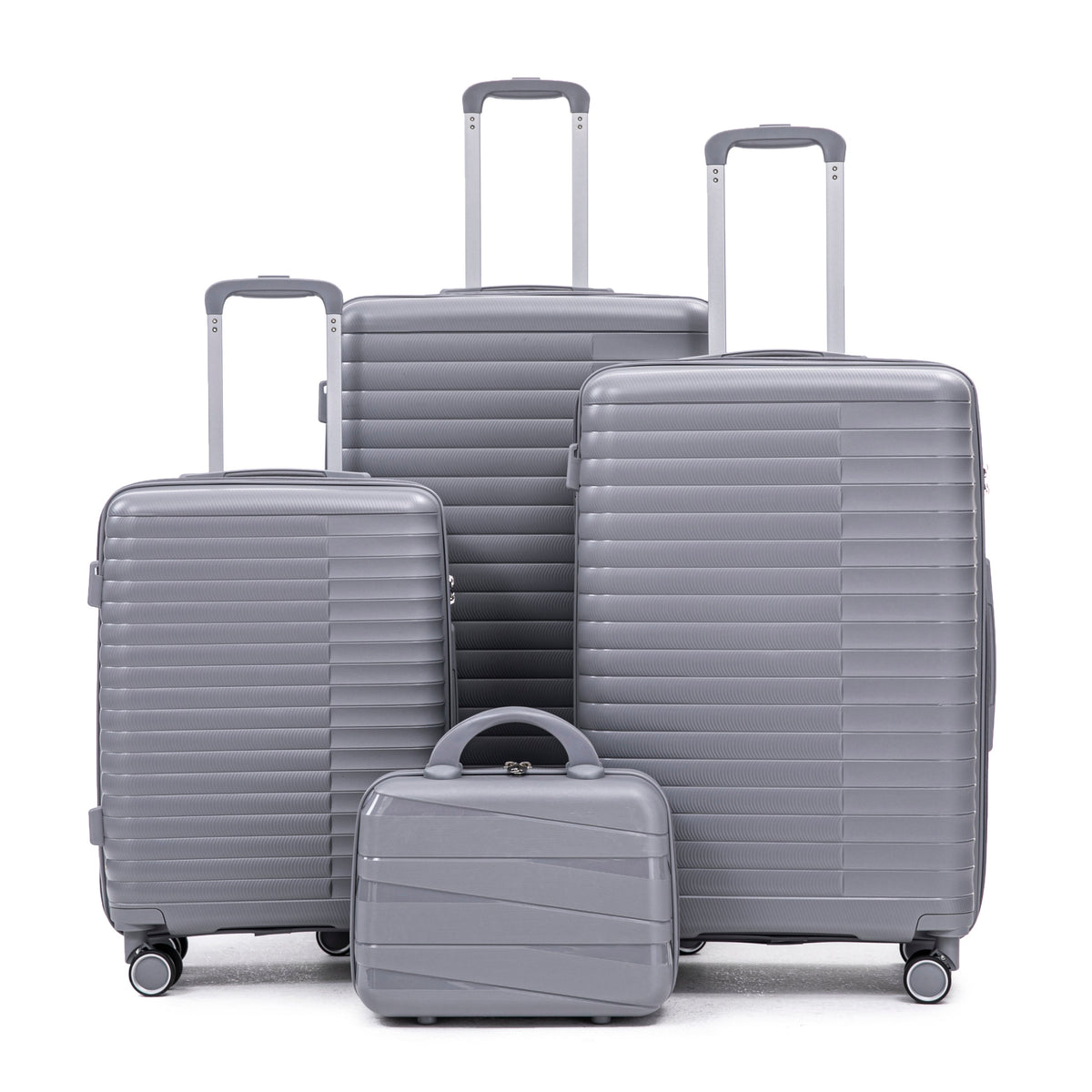 4-Piece PP Spinner Wheel Luggage Set with Cosmetic Case light gray by HouseOfZazla on Tampa Home & Garden Store