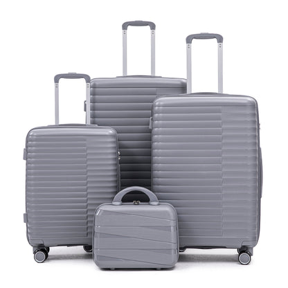 4-Piece PP Spinner Wheel Luggage Set with Cosmetic Case light gray by HouseOfZazla on Tampa Home & Garden Store