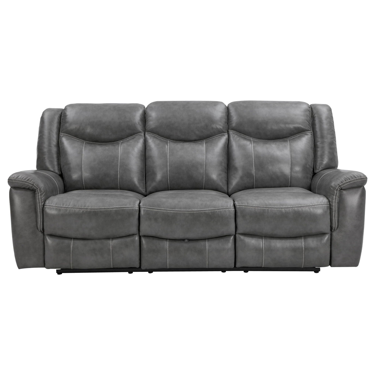 Hudson Gray Reclining Sofa and Pillow Top Arms