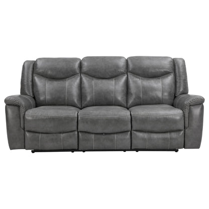 Hudson Gray Reclining Sofa and Pillow Top Arms