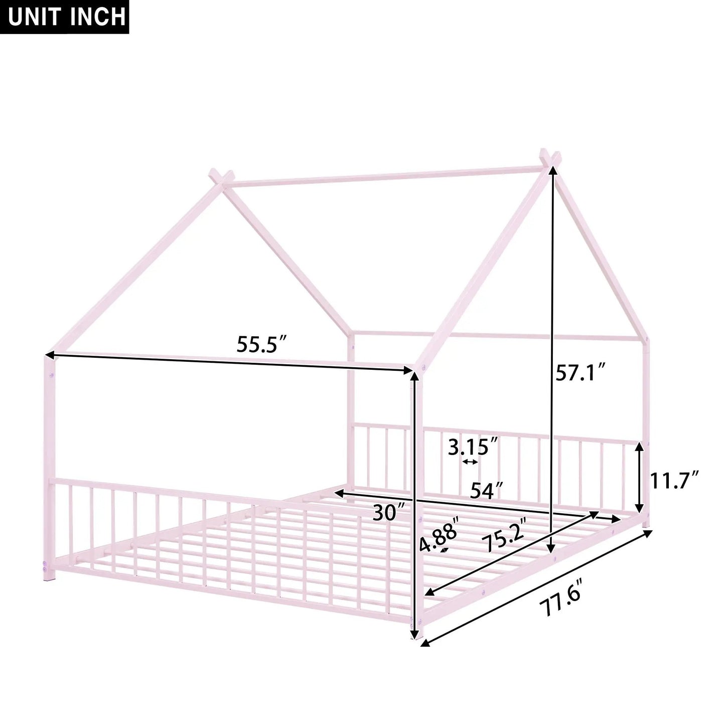 Metal canopy bed frame in pink from Unique Piece Furniture on Tampa Home & Garden Store