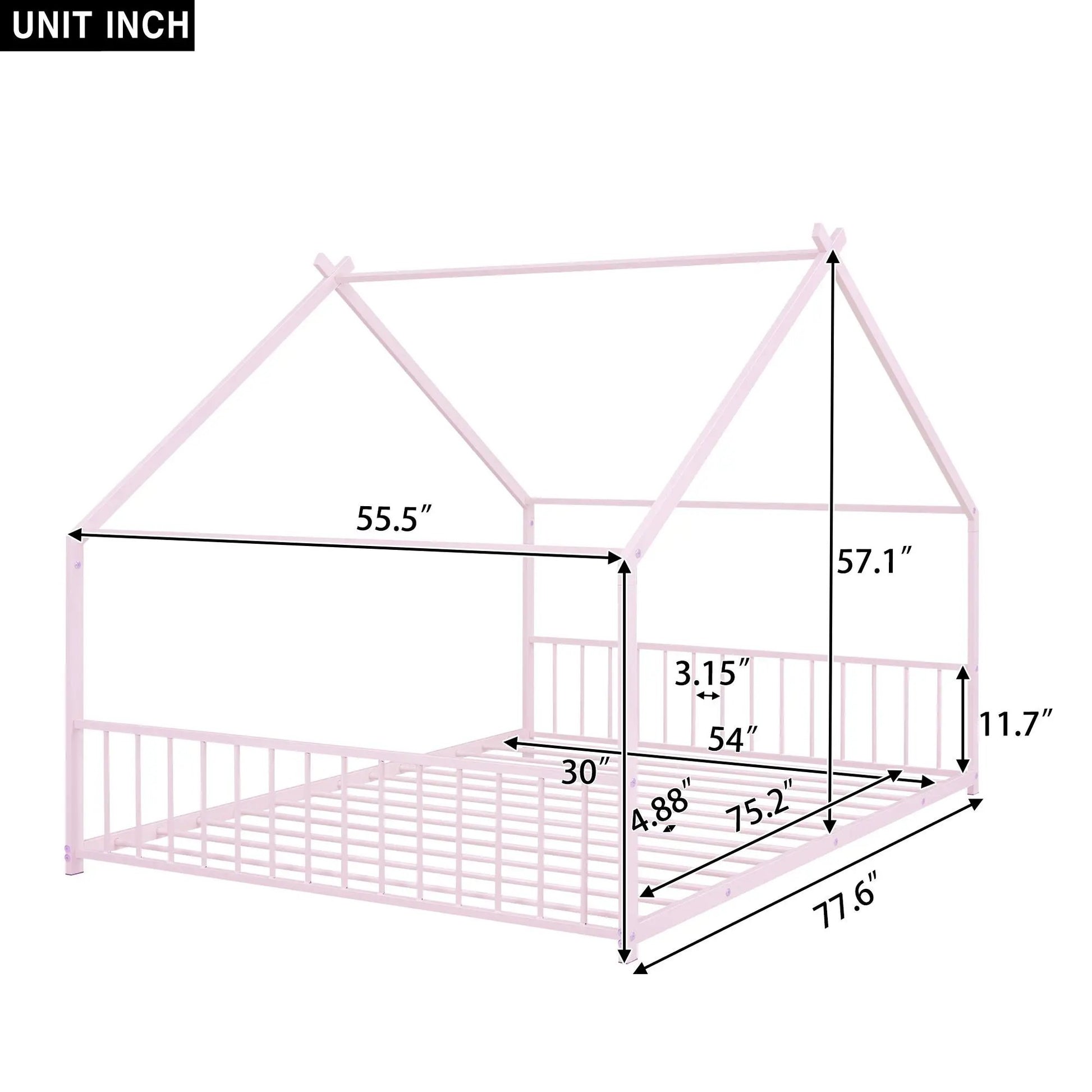 Metal canopy bed frame in pink from Unique Piece Furniture on Tampa Home & Garden Store