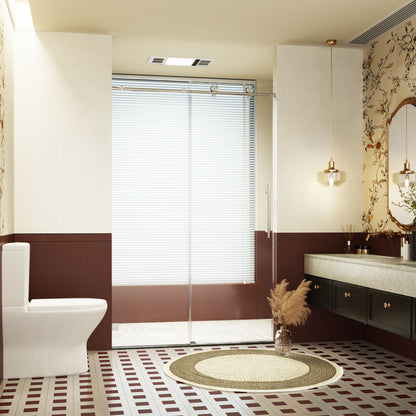 Frameless single sliding soft close shower doors with stainless hardware in a bathroom on Tampa Home & Garden Store