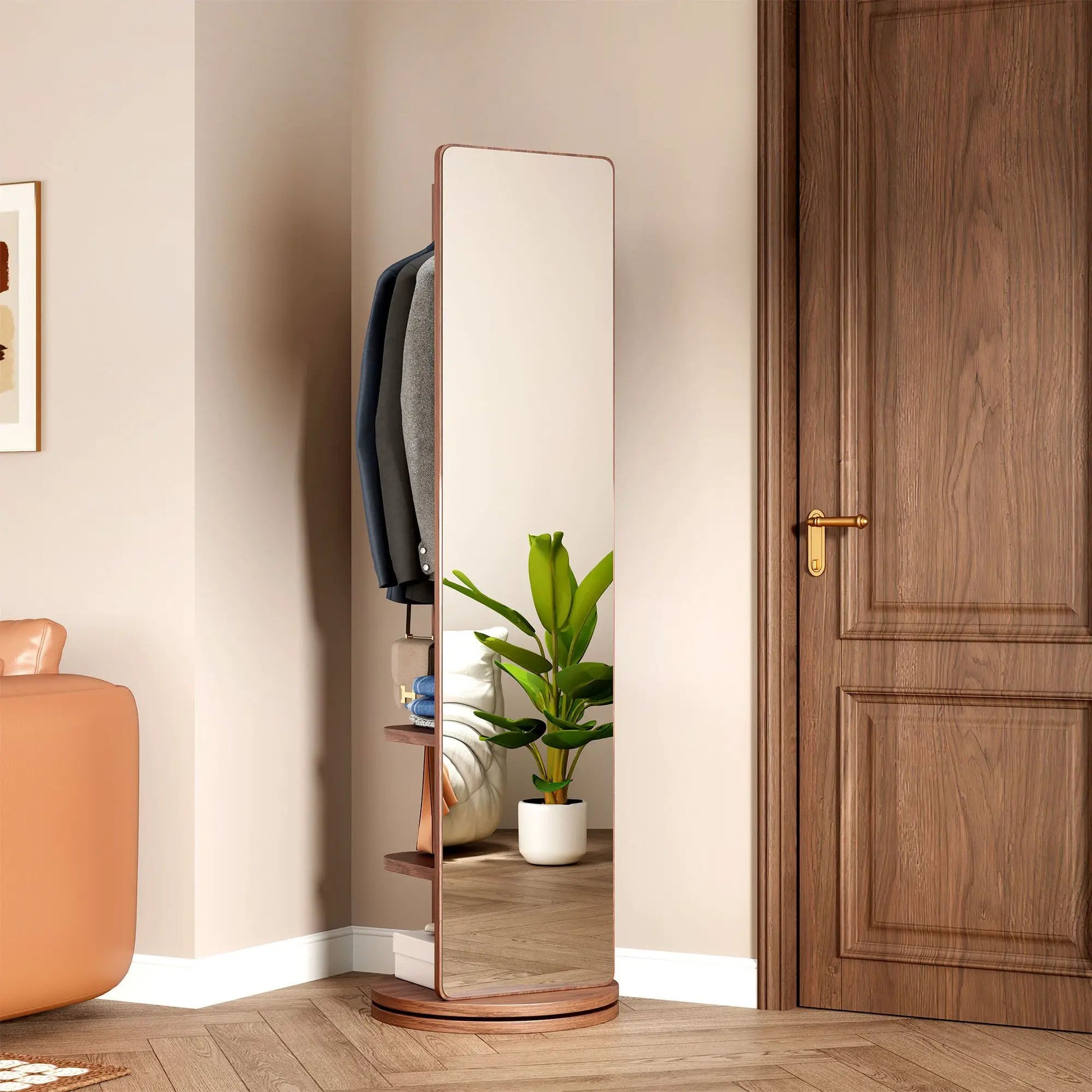 3-in-1 multifunctional full-length clothing mirror with wood frame by Unique Piece Furniture on Tampa Home & Garden Store