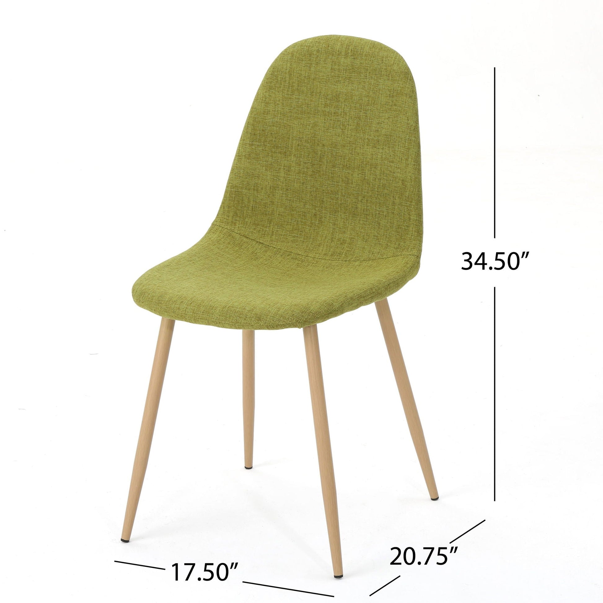 Modern minimalist fabric dining chair with olive-green upholstery and light wood legs on Tampa Home & Garden Store