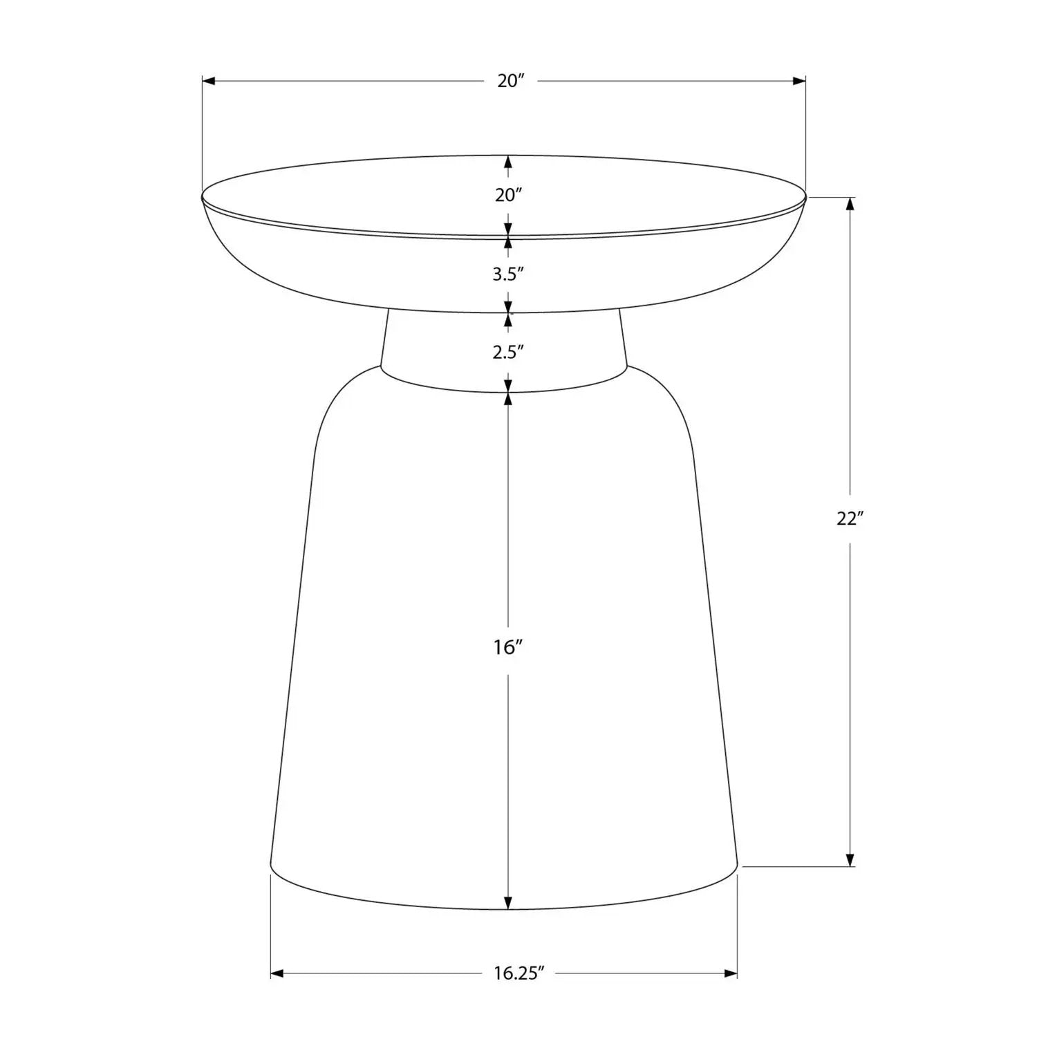Drum accent side table with hammered texture, 20in round top, 22in tall, Unique Piece Furniture on Tampa Home & Garden Store
