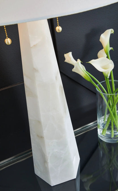Laurellen Alabaster Table Lamp White for Bedroom