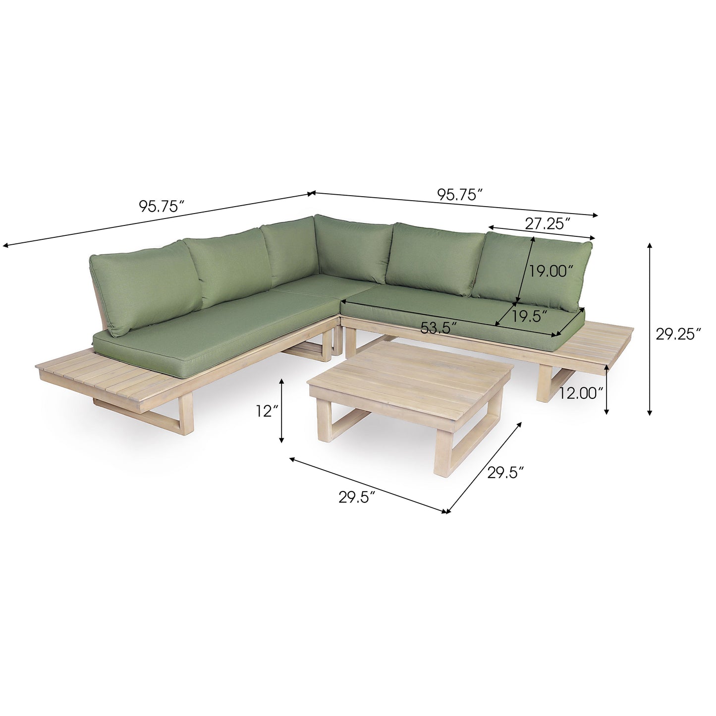 Sebastian Four Piece Outdoor Sofa and Cushions