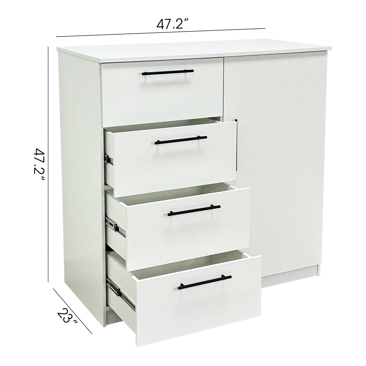 Robin Gentleman’s Chest with Extra Deep Storage white finish black handles HouseOfZazla on Tampa Home & Garden Store