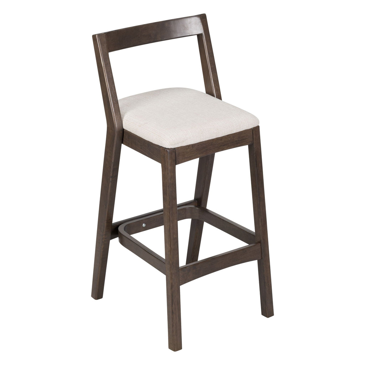 Jasper indoor bar stools set of 2, dark brown rubberwood frame, beige upholstery, HouseOfZazla on Tampa Home & Garden Store