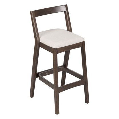 Jasper indoor bar stools set of 2, dark brown rubberwood frame, beige upholstery, HouseOfZazla on Tampa Home & Garden Store