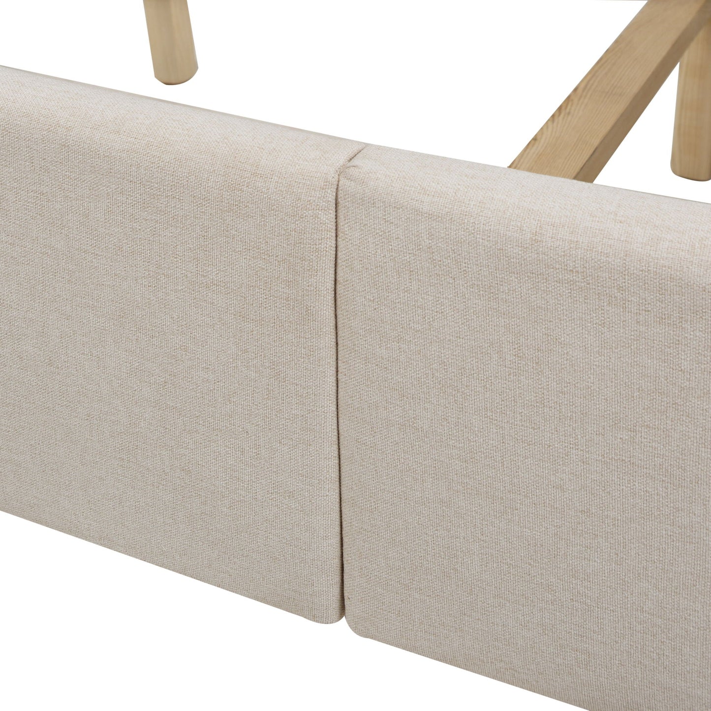 Solid Upholstered Bed Frame and Headboard Set
