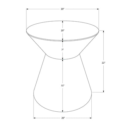 Drum Accent Side Table Unique Piece Furniture top 20in dia with tapered base 22in tall on Tampa Home & Garden Store