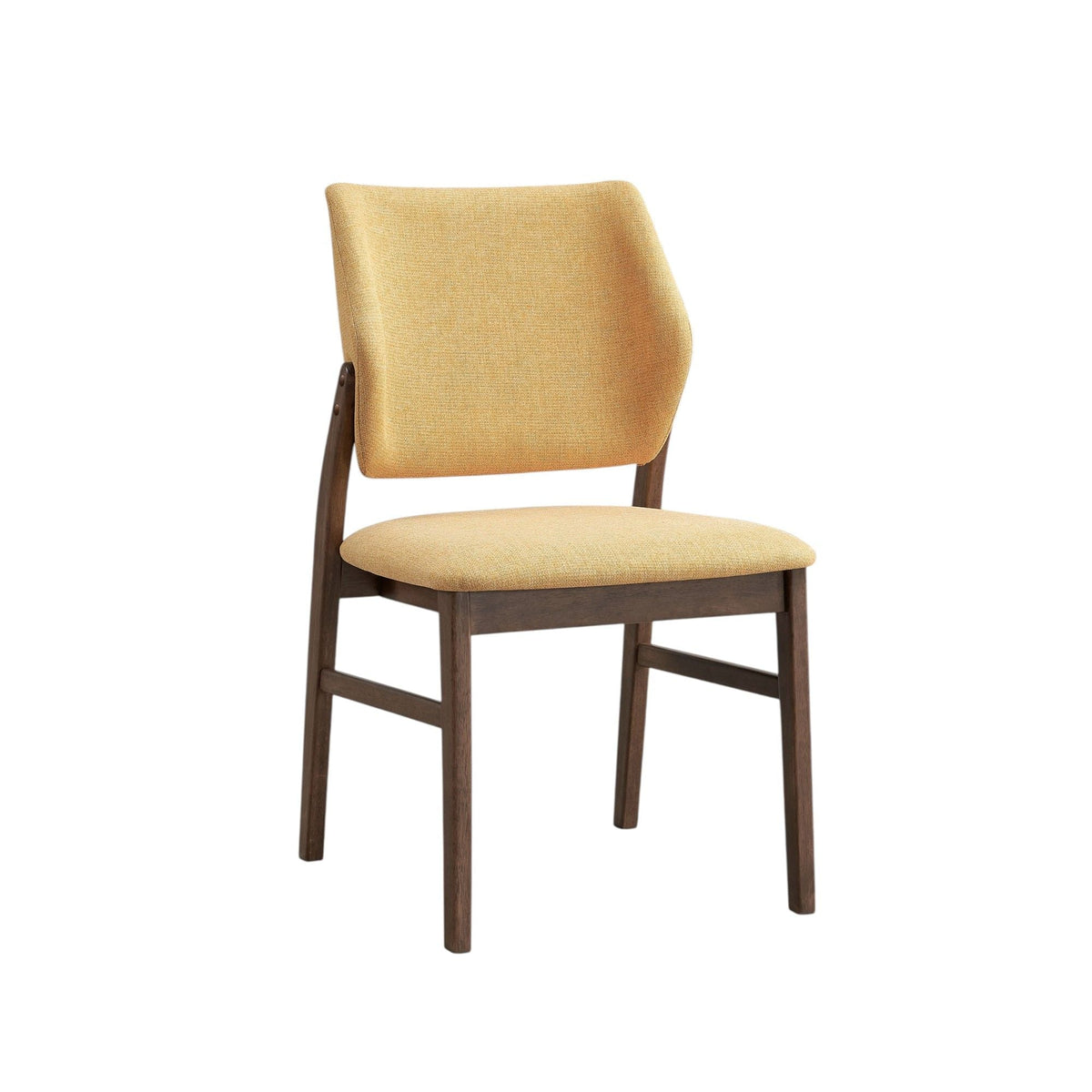 Padded seat side chairs set of 2 in beige upholstery with dark wood legs on Tampa Home & Garden Store