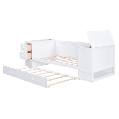 Daybed with storage arms, charging station and trundle in white by HouseOfZazla on Tampa Home & Garden Store