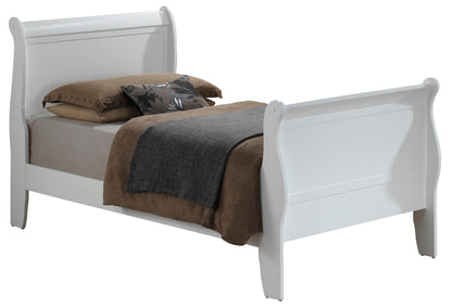 Panel Sleigh Bed white wood frame with curved headboard and footboard HouseOfZazla on Tampa Home & Garden Store
