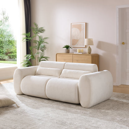 Sofa 79 in Round Arm Cloud Curved 3 Seater Snow Chenille by HouseOfZazla in a bright living room on Tampa Home & Garden Store