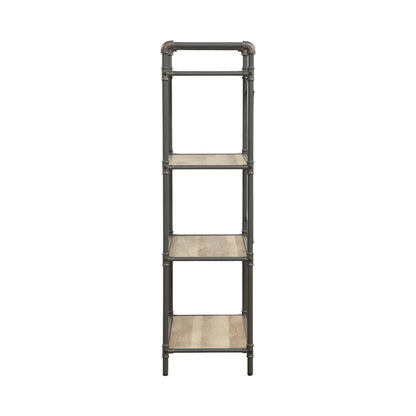 Itzel Bookshelf in pipe-frame with dark metal and wood shelves by Unique Piece Furniture on Tampa Home & Garden Store