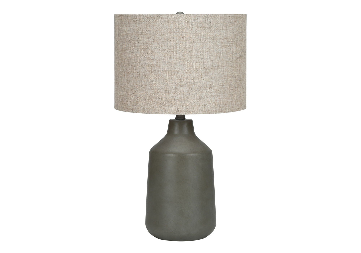 Table lamp with concrete gray base and beige linen drum shade HouseOfZazla on Tampa Home & Garden Store