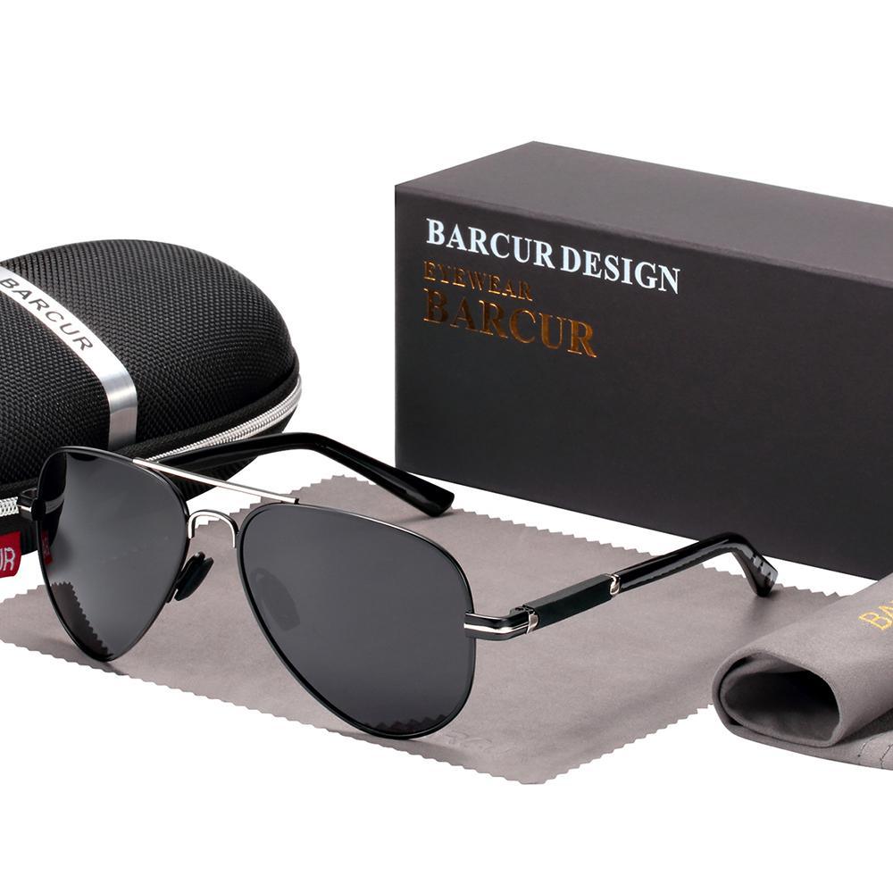 Aviator sunglasses by Barcur with metal frame and polarized lenses includes case on Tampa Home & Garden Store