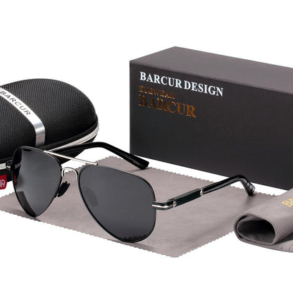 Aviator sunglasses by Barcur with metal frame and polarized lenses includes case on Tampa Home & Garden Store