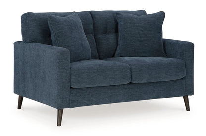 Bixler Loveseat Navy Modern Profile Design