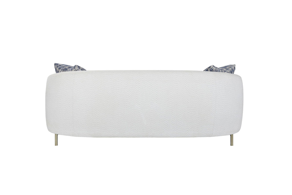 Cozy Rounded Sofa the White and Soft Cushions