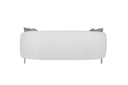 Cozy Rounded Sofa the White and Soft Cushions