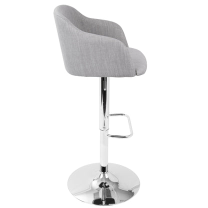 Contemporary adjustable barstool with swivel, light gray fabric upholstery, HouseOfZazla on Tampa Home & Garden Store