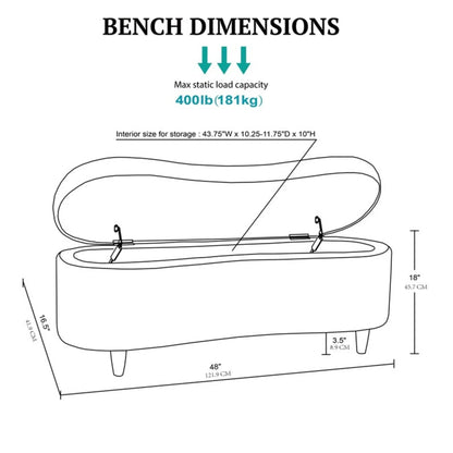 Flip Top Storage Bench With Soft Close Hinges