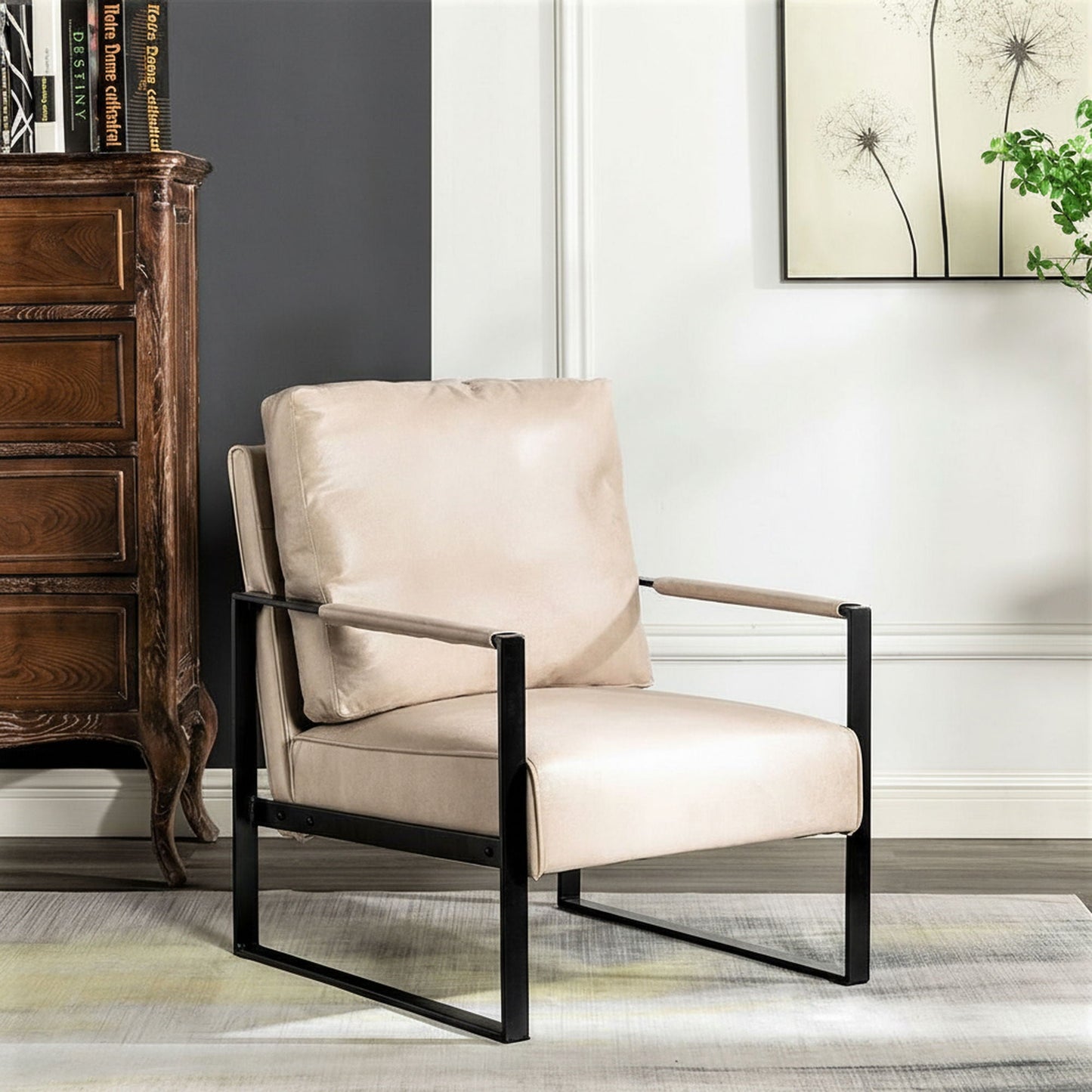 Mid Century Modern Chair With a Metal Frame