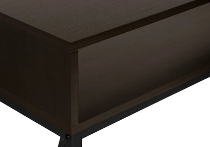 Accent console table dark brown wood finish with black metal legs, contemporary design on Tampa Home & Garden Store
