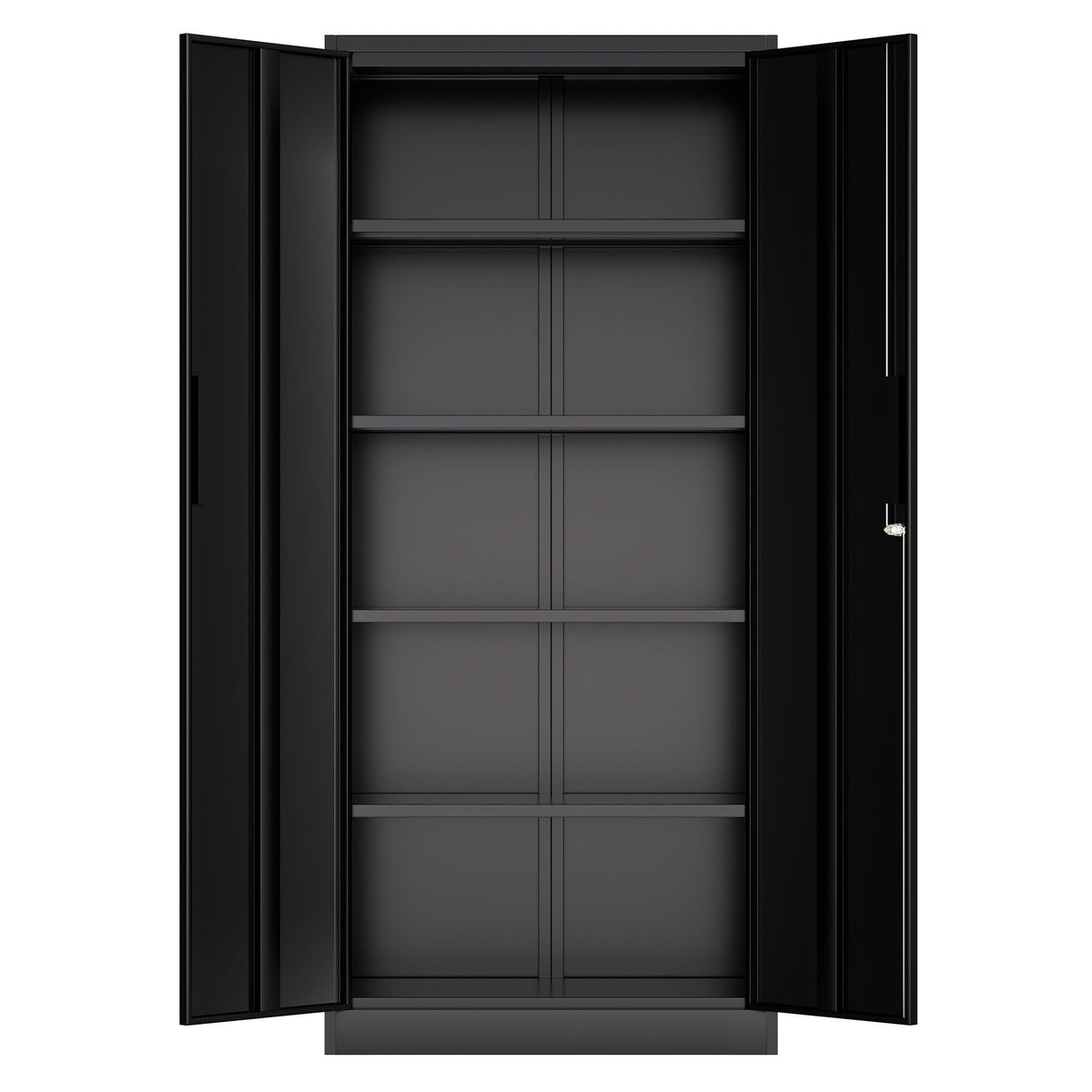 Steel garage storage cabinet, black metal with adjustable shelves and lock, HouseOfZazla on Tampa Home & Garden Store