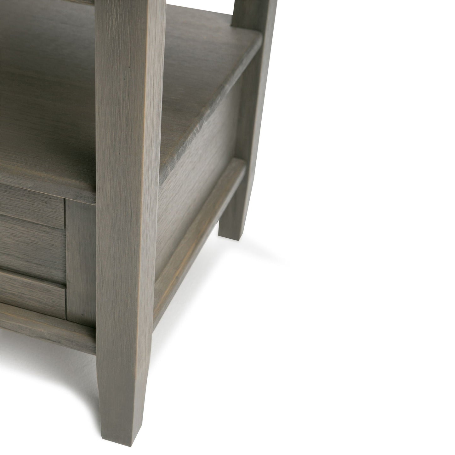 Warm Shaker coffee table leg in gray stained wood by Unique Piece Furniture on Tampa Home & Garden Store