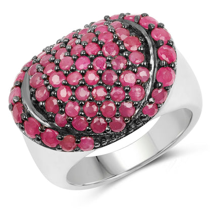 Ring: 3.35ct genuine pink ruby cluster set in .925 sterling silver on Tampa Home & Garden Store