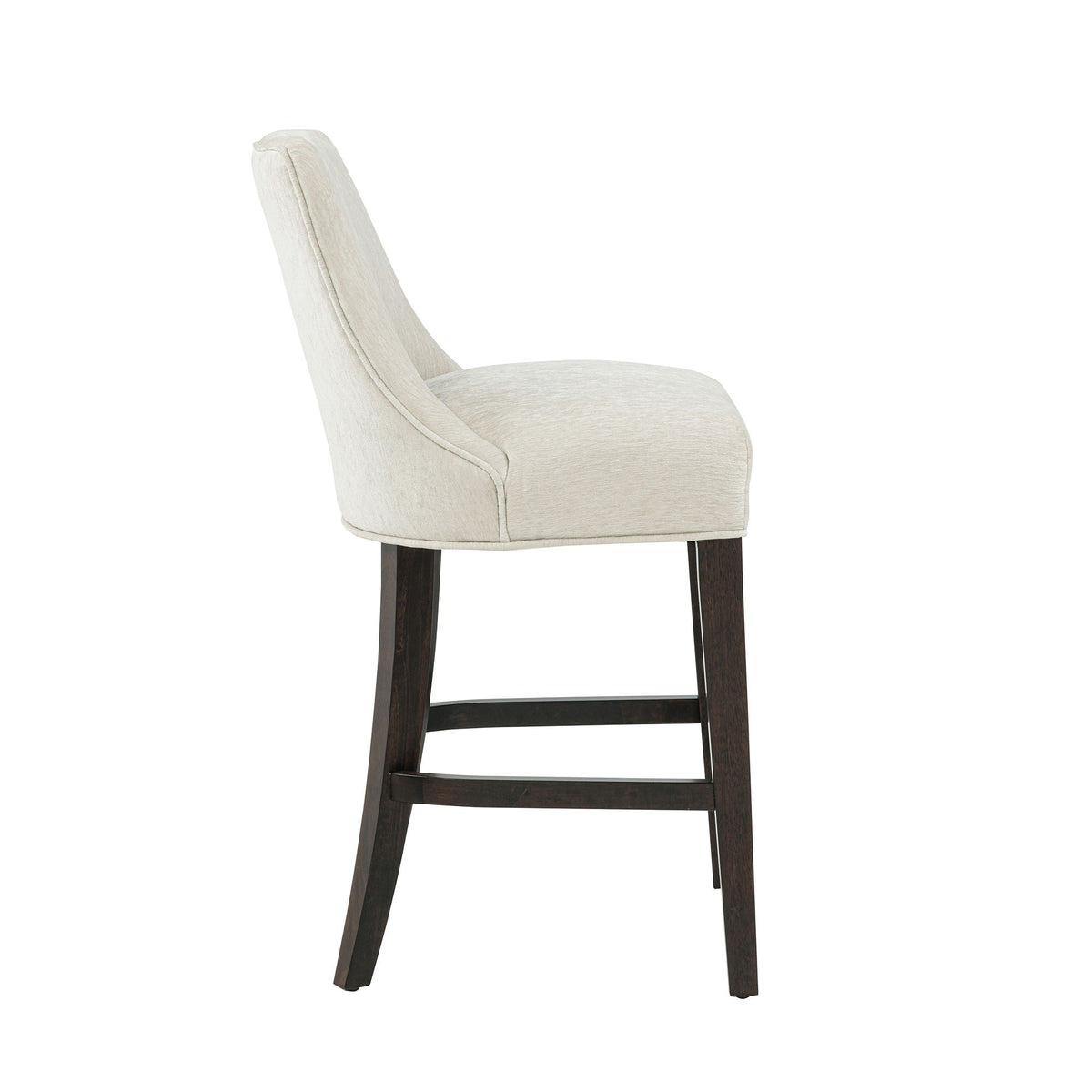 Beige upholstered counter stool with backrest and footrest, 24–27 in counter height, HouseOfZazla on Tampa Home & Garden Store