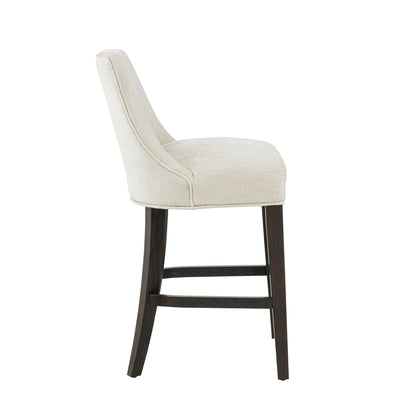 Beige upholstered counter stool with backrest and footrest, 24–27 in counter height, HouseOfZazla on Tampa Home & Garden Store