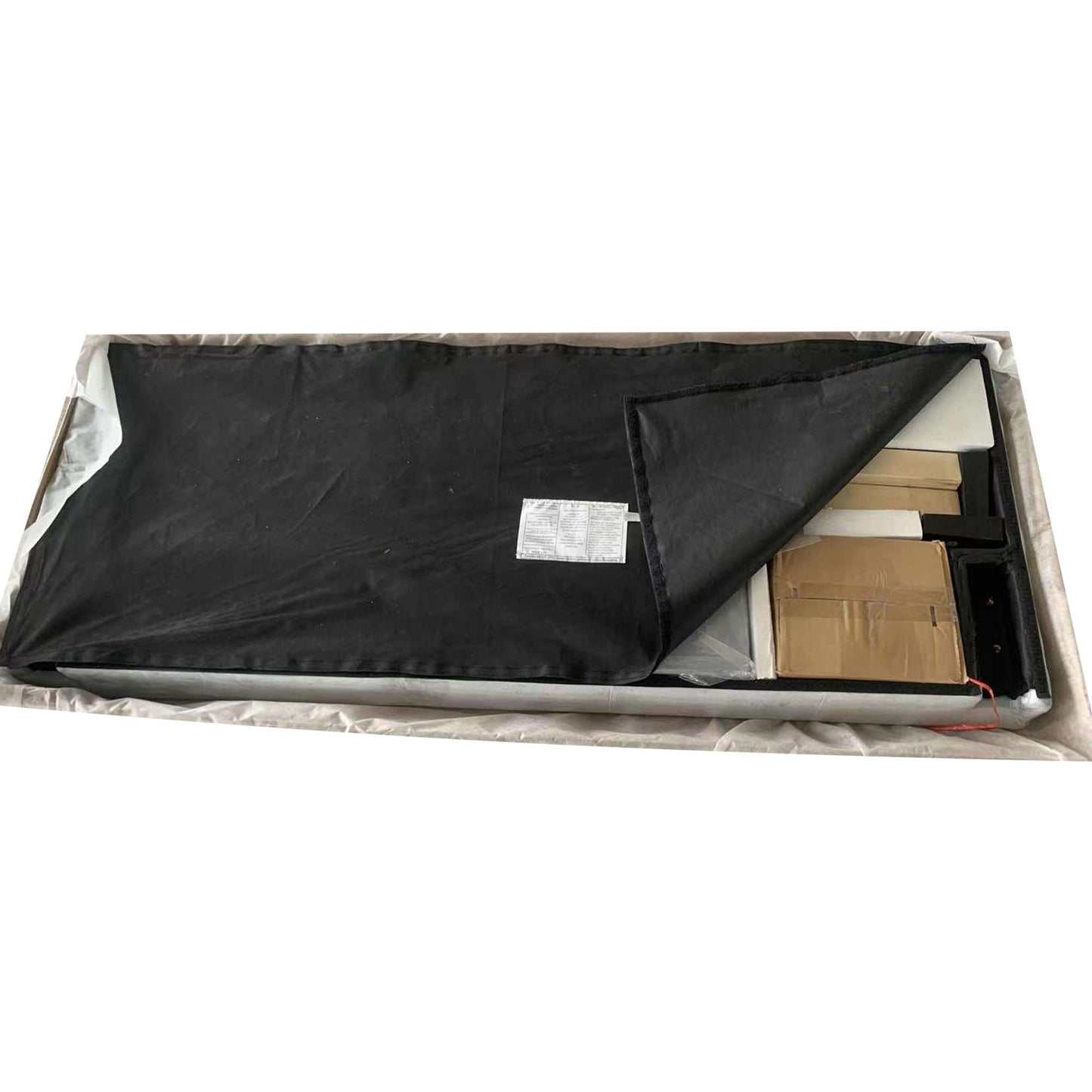 Queen Upholstered Platform Bed Frame and Gray
