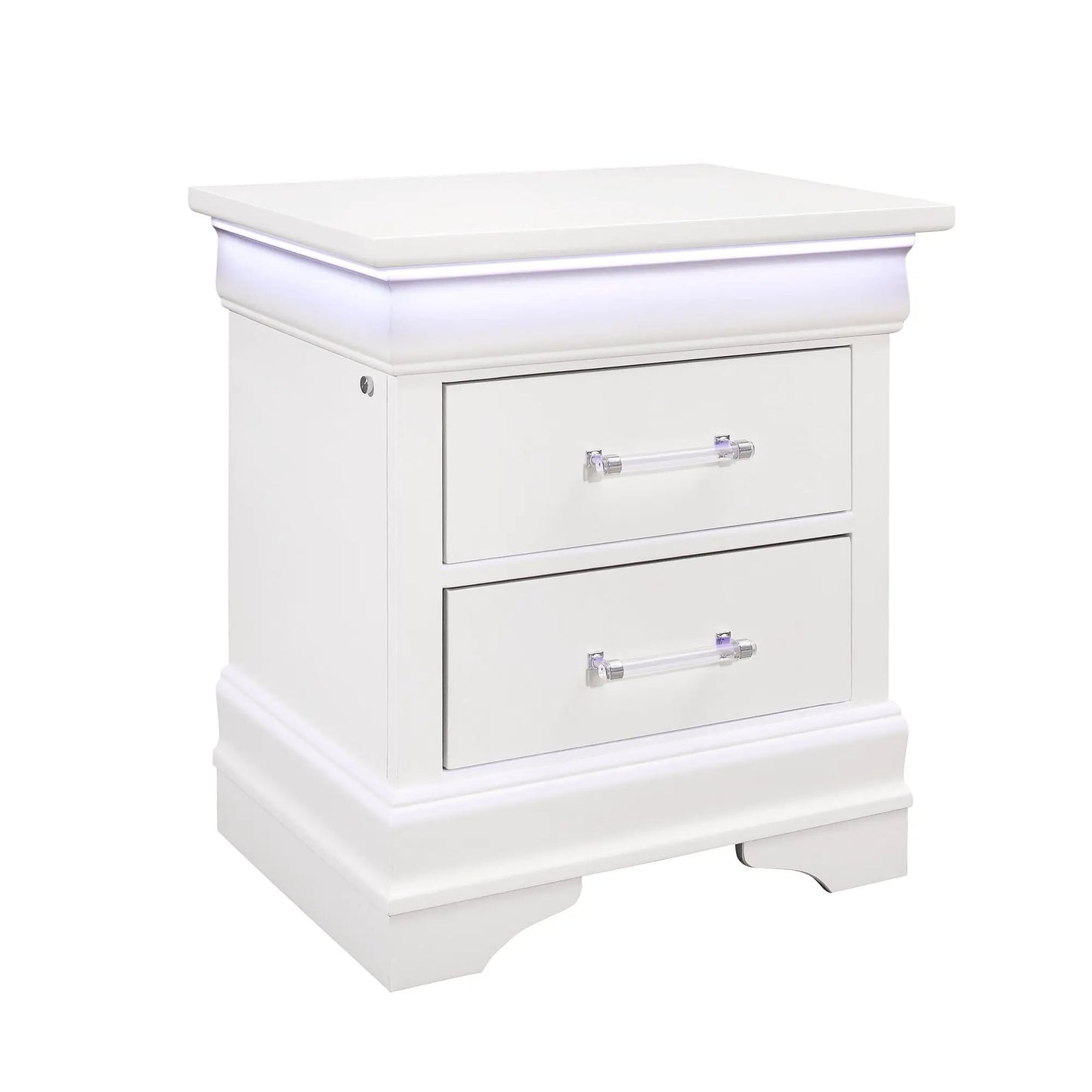 Charlston Elegant Nightstand With LED Lighting