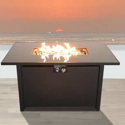 Outdoor Steel Fire Pit Table and Black Lid
