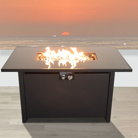 Outdoor Steel Fire Pit Table and Black Lid